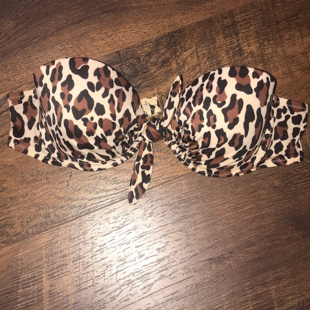 Leopard Pushup Bandeau Bikini Top
